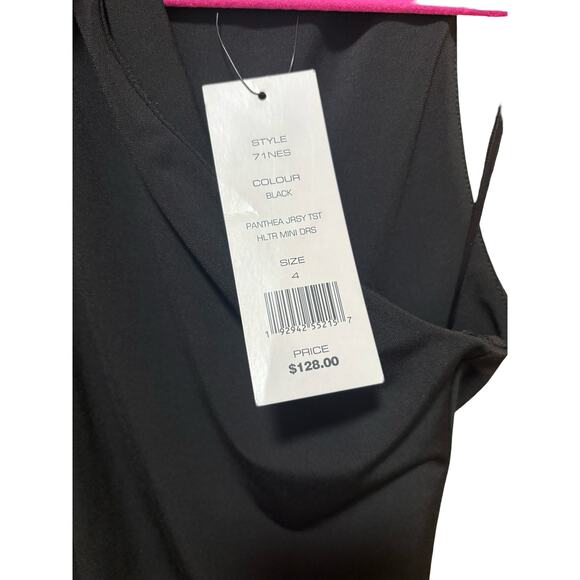 NWT! French Connection Black Panthea Halter Mini Cocktail Dress - Size 4 - Picture 9 of 10